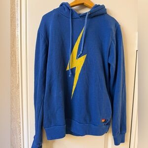 Aviator Nation Royal Blue Hoodie with Yellow Lighting Bolt, size Medium